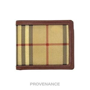 🔴 Burberry Bifold Wallet - Haymarket Check Brown